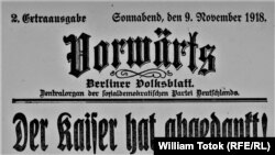 „Vorwärts”, proclamarea Republicii, 1918