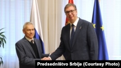 Ambasador Rusije u Beogradu Aleksandar Bocan Harčenko i predsednik Srbije Aleksandar Vučić, 5. novembar 2022.
