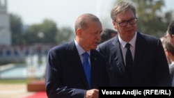 Predsednici Turske i Srbije Redžep Tajip Erdoan i Aleksandar Vučić u Beogradu, 7. septembar 2022. 