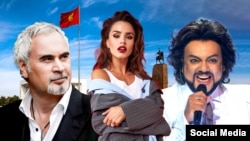 Орусиялык ырчылар Валерий Меладзе, Zivert жана Филипп Киркоров.