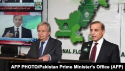 د پاکستان وزیراعظم شهباز شریف د ملګرو ملتونو له مشره مننه وکړه چې د پاکستان دوره او د مرستو ژمنه یې وکړه - د سېپټېمبر نهمې انځور.