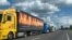 UKRAINE--At the Ukrainian-Polish border queue of cargo transport
