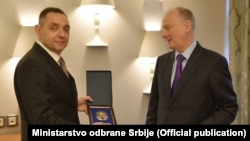 Alksandar Vulin i Nikojal Patrušev, na sastanku u Moskvi, 3. decembra 2021. godine, ilustracija.