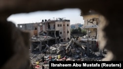 گوشه یی از شهر ویران شدهٔ غزه در اسرائیل