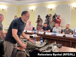 Під час засідання Комітету Верховної Ради України з питань антикорупційної політики щодо можливої корупції у Міністерстві оборони. Київ, 23 серпня 2023 року