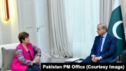 شهباز شريف د نړيوال مالي صندوق له اداري مشرې سره د ملاقات په وخت