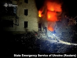 Пожар после одного из российских воздушных ударов по Купянску