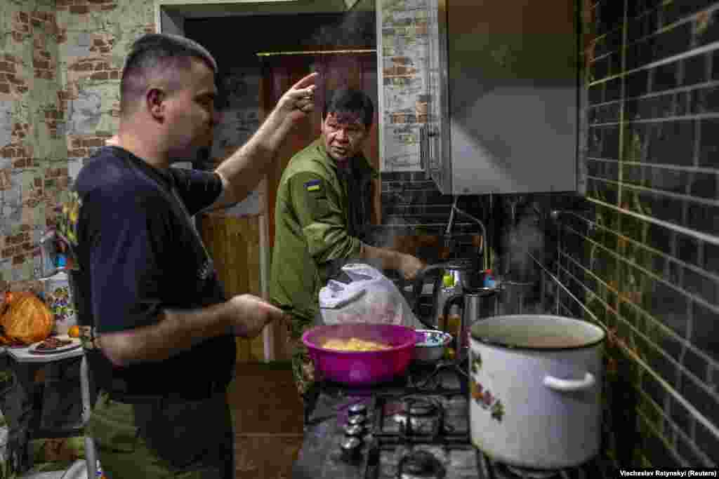 A traditional Christmas Eve dinner is prepared by Ukrainian service members on December 24.&nbsp; The change brings Ukraine's Orthodox believers in line with the country's Catholics, who earlier this year approved a similar change in calendars.