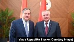 Premijer Republike Srpske Radovan Višković (desno) i ministar ekonomskog razvoja Mađarske Marton Nagy, Banjaluka 5. april 2024