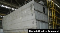 კორვეტ "ვლადიმირ დიდის" ერთ-ერთი კონსტრუქციის მშენებლობა 2012 წელს ნიკოლაევში