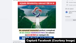 Tipul de reclamă care i-a apărut bucureștencei P.O. în feedul de Facebook.