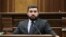 Armenia - Vahagn Aleksanian, a deputy chairman of the ruling Civil Contract party, speaks during a session of the Armenian parliament.
