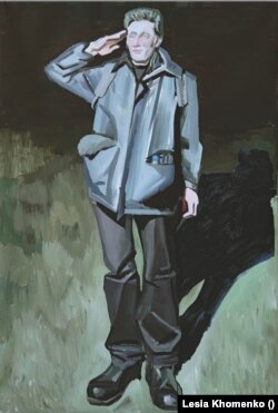 Lesia a fost inspirată de prima poză trimisă de soțul său din armată, înconjurat de întuneric din motive de securitate.