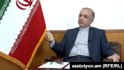 Armenia - Iranian Ambassador Mehdi Sobhani is interviewed by RFE/RL in Yerevan, July 12, 2024.