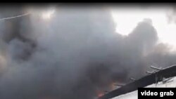   Пожар на рынке товаров для дома «Кубод» в административном центре Кубодиёнского района Хатлонской области. 29 июнь 2023