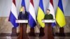 Kryeministri në detyrë i Holandës, Mark Rutte, dhe presidenti ukrianas, Volodymyr Zelensky. Harkiv, 1 mars 2024. 