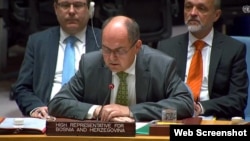 Kristijan Šmit prilikom svog obraćanja Savjetu bezbjednosti Ujedinjenih nacija, Njujork, SAD, 10. maj 2023.