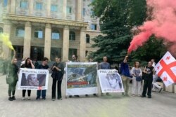 ლაზარე გრიგორიადისის მხარდამჭერი აქცია საქალაქო სასამართლოსთან 27 ივლისს.