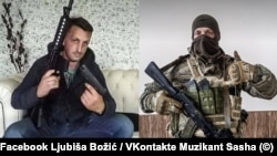 Lijevo - Ljubiša Božić, fotografija s Facebook profila 2017. godine; Desno - Božić, sad Velimirović, fotografija s VKontakte profila Muzykant Sasha, 2023. godina.