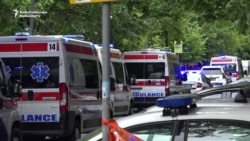 Police And Ambulances At Scene Of Belgrade Mass Shooting