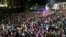 Georgia - overnight protest over foreign agent bill on May 12-13 - screen grab