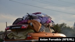 მთიანი ყარაბაღიდან დევნილების ავტომობილი