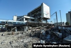 The Dnipro bus station after a missile strike on August 24