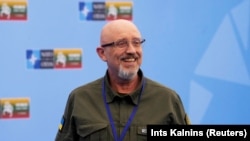 Ministrul ucrainean al Apărării, Olexei Reznikov, la sosirea la summitul NATO de la Vilnius, 11 iulie 2023.
