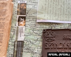 Этикетка от печёночного паштета в музее в Сольцах