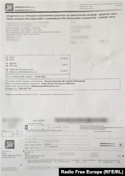 Fatura e lëshuar nga Elektrosever.