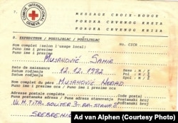 Papri s podacima tada 12-godišnjeg dječaka Samira, 1995.