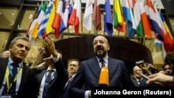 Голова Європейської ради Шарль Мішель оголошує про рішення саміту щодо України, Брюссель, 1 лютого 2024 року