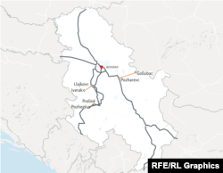 Tri seksionet rrugore: Pozhegë-Prelinë, Llajkovac-Iverako dhe Pozharevc-Gollubac.