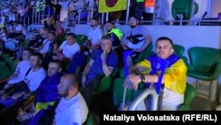 Українські військові на поєдинку Олександра Усика із Даніелем Дюбуа. Вроцлав, Польща, 26 серпня 2023 року