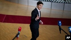 Ana Bërnabiq në samitin BE-Ballkani Perëndimor, në Bruksel, më 13 dhjetor 2023.