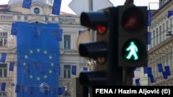 Zastava EU u Sarajevu, fotoilustracija