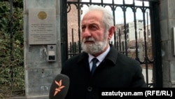 Armenia - Gagik Baghunts, speaks to RFE/RL outside the Karabakh mission in Yerevan, February 20, 2024.