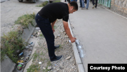 Ош шаары. Жаңы төшөлгөн тротуарларды текшерүү учуру. Май, 2023-жыл.  