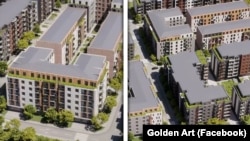 Комбо фотографија од проектот на Голден Арт за комплекс Треска.