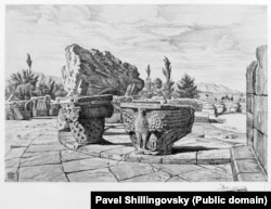 Fragments of the Zvartnots Cathedral, near Yerevan.