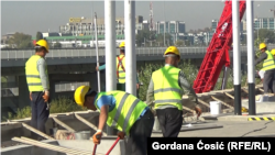 Radovi na izgradnji pruge Beograd-Stara Pazova u okviru međunarodne pruge Beograd-Budimpešta, jedan od projekata za koji se Srbija zadužila kod kineske Export-Import banke, 24. oktobar 2019.