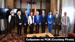 Во посета на Собранието на Северна Македонија беа пратениците од Врховната рада во Украина Михаило Борисович Радутскиј и Олга Анатоливна Стефанишина, 4 април 2024 г.