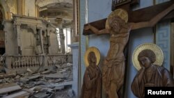 Одессада бутага алынган Спасо-Преображенский чиркөөсүнүн абалы. 23-июль, 2023-жыл. 