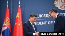 Presidenti kinez, Xi Jinping, dhe ai serb, Aleksandar Vuçiq, në Beograd.