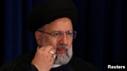 20 septembrie 2023, Ebrahim Raisi la o conferință de presă de după Consiliul General al ONU, de la New York.