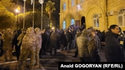 An opposition protest agains the Bichvinta agreement.