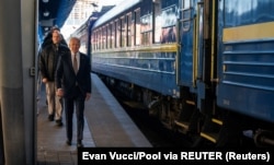 Президент США Джо Байден на залізничному вокзалі Києва. Київ, 20 лютого 2023 року