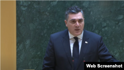 საქართველოს საგარეო საქმეთა მინისტრი ილია დარჩიაშვილი პარლამენტში. 2023 წლის 20 ოქტომბერი