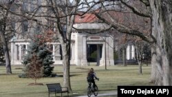 Campusul Colegiului de arte din Oberlin, statul Ohio, în zilele noastre.