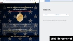 Веб-страницата Trump Family Coin пред и по објавувањето на истражувањето на РСЕ за онлајн измама.